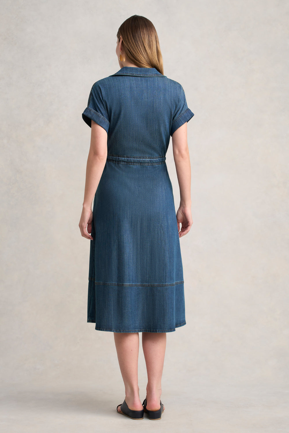 Denim Shirt Dress - Mid Denim Blue