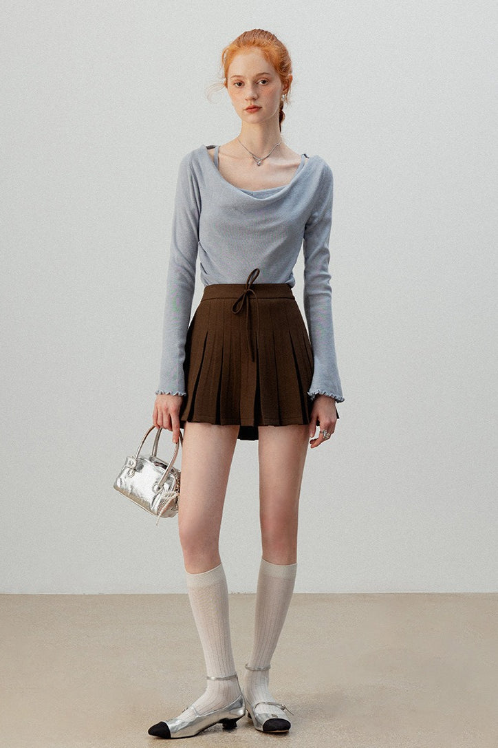 Burgundy Mock Two Piece Knit Top
