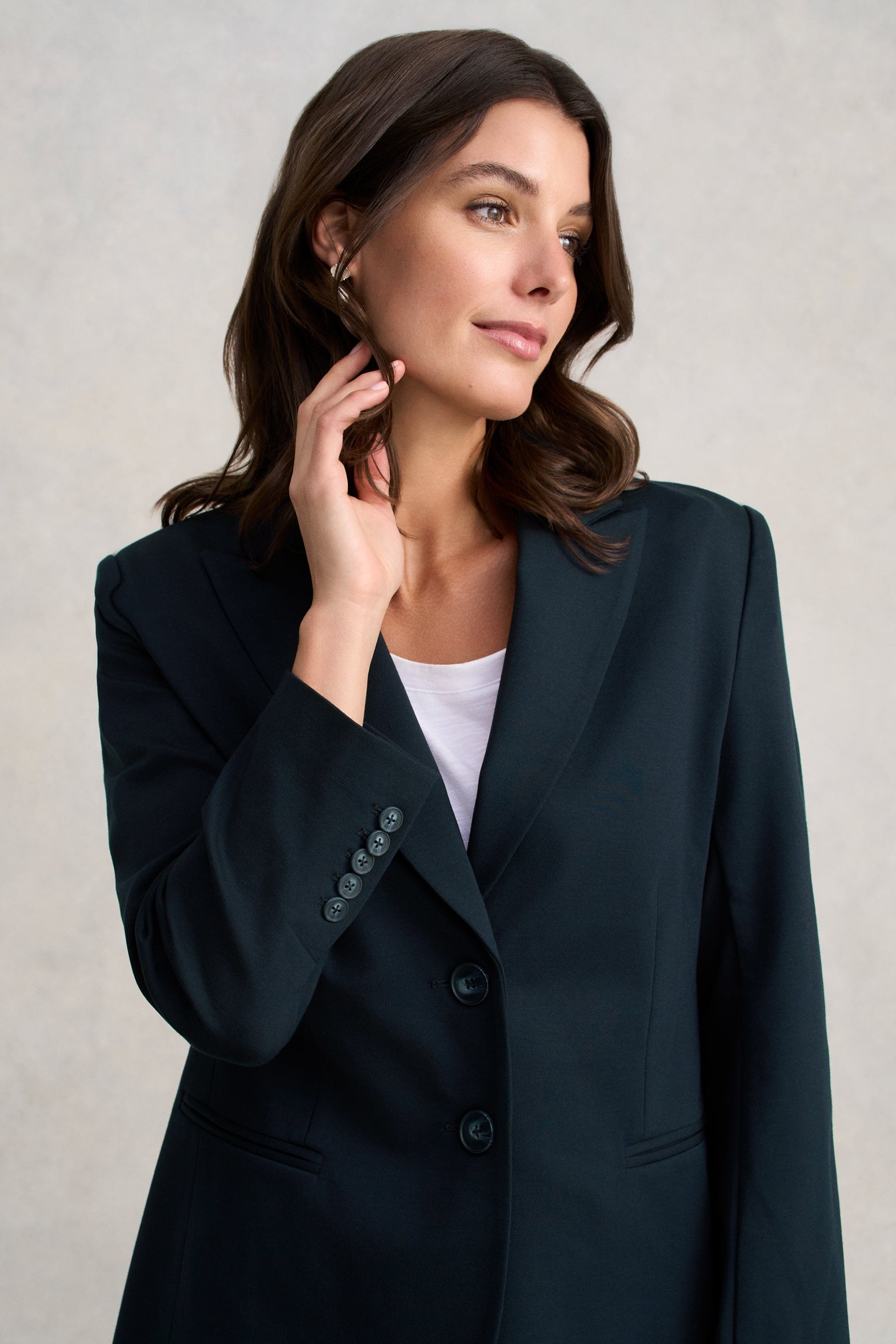 Single Breasted Ponte Blazer - Ink