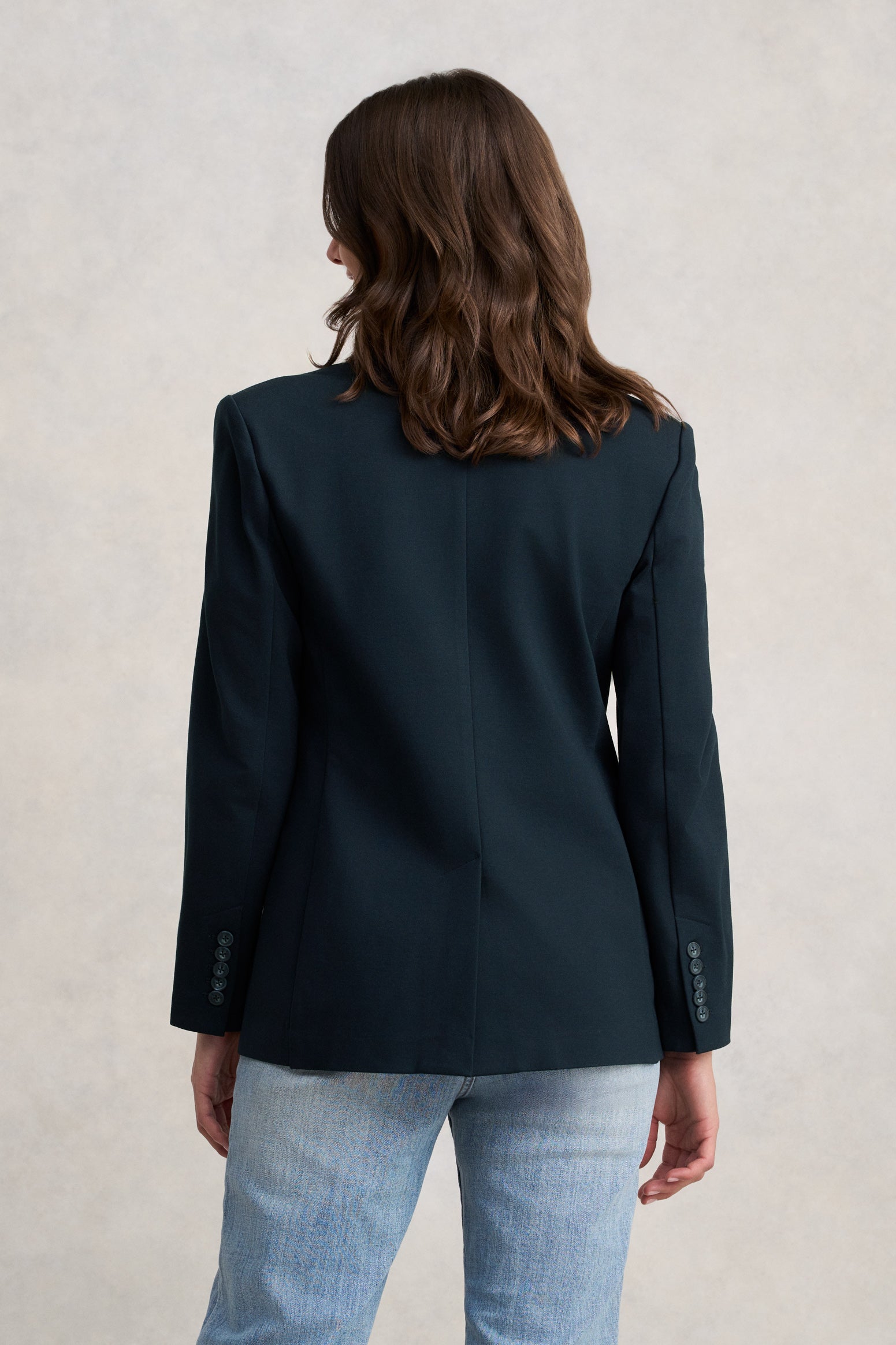 Single Breasted Ponte Blazer - Ink