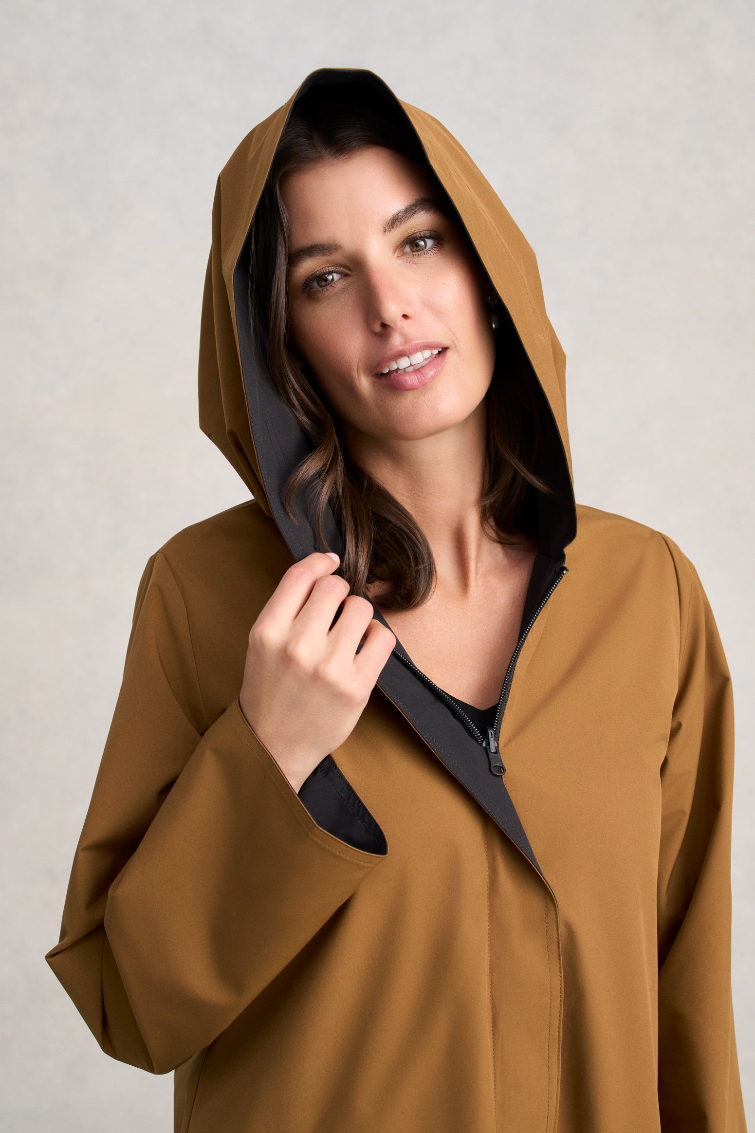 Reversible Raincoat - Tobacco / Black